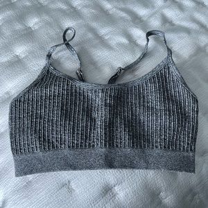 Spiritual Gansgter - Grey stretchy sports bra.